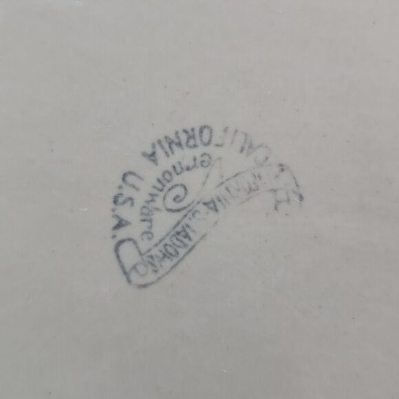 Vernon Kilns California Shadows Oval Serving Platter Pink brown 13.5" x10" - Picture 5 of 7